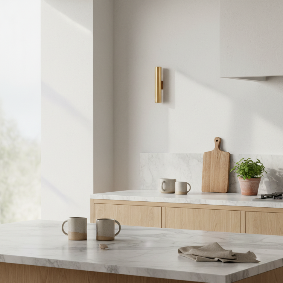 Hollister Wall Sconce | EmberForge Minimalist Gold Contemporary Light