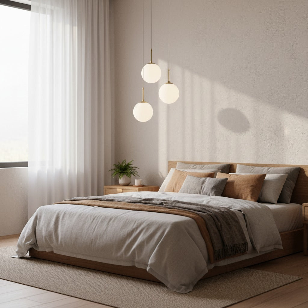 GLOBO Glass Copper LED Chandelier | Elegant Pendant Lighting