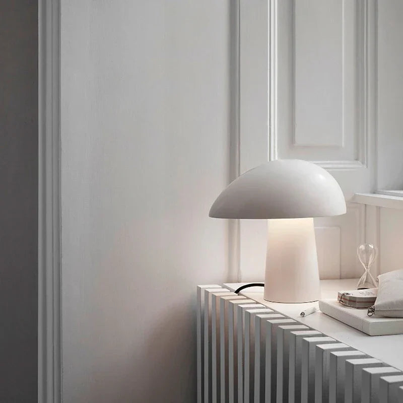 Juno Table Lamp with Wood Grain Accents, Modern Scandinavian Design for Bedroom and Living Room 5