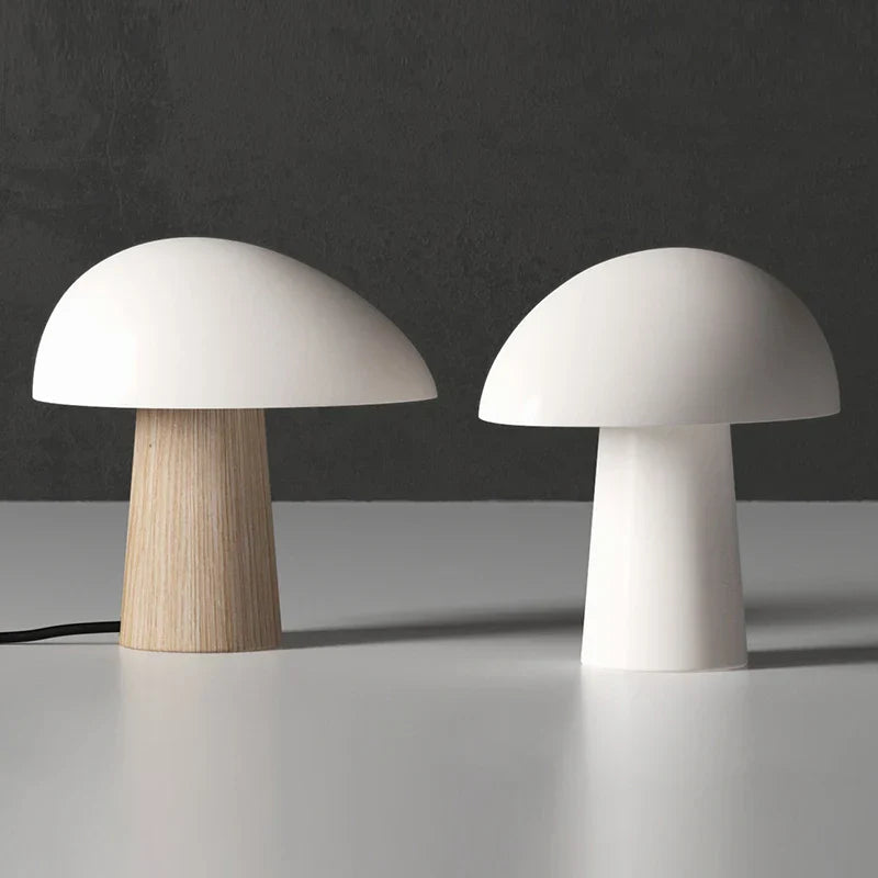 Juno Table Lamp with Wood Grain Accents, Modern Scandinavian Design for Bedroom and Living Room 7