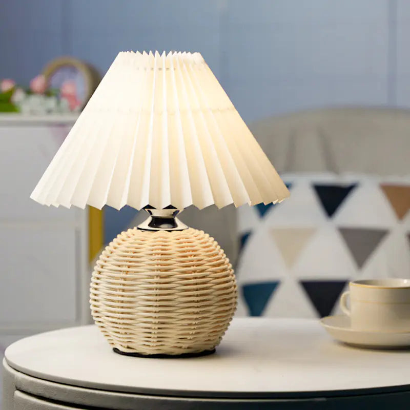Kingsley Table Lamp | Nordic Pleated Design with Elegant Soft Glow