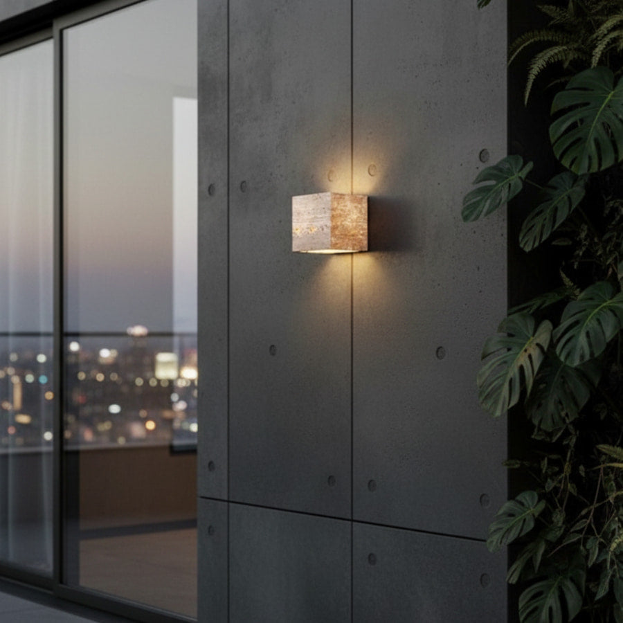 Kivarae Elegant Natural Stone Outdoor Wall Light Sconce 2