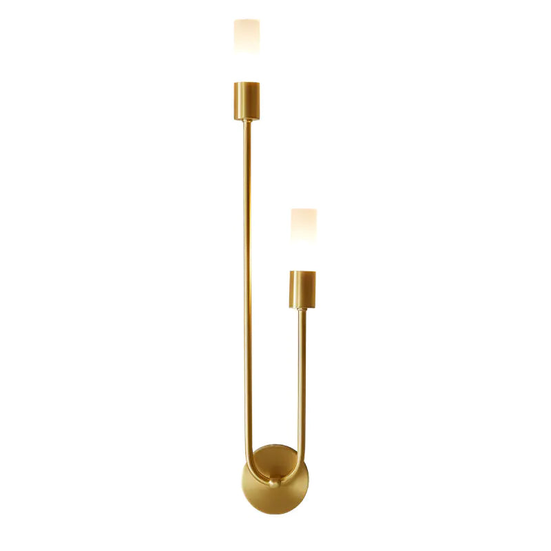 LAKO Modern Nordic Double-Head Wall Light | Gold Metal Bedroom Sconce