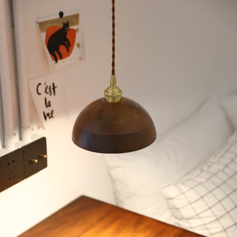 Woodsy Pendant Lamp | Japandi Black Walnut Dining Lighting