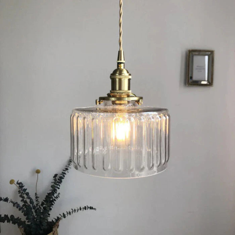 Lucentra | Elegant Ribbed Glass Pendant Light for Warm Ambience 13