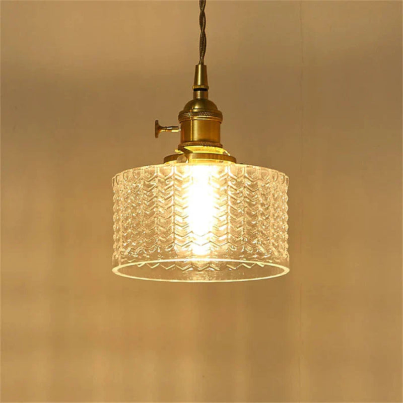 Lucentra | Elegant Ribbed Glass Pendant Light for Warm Ambience 15