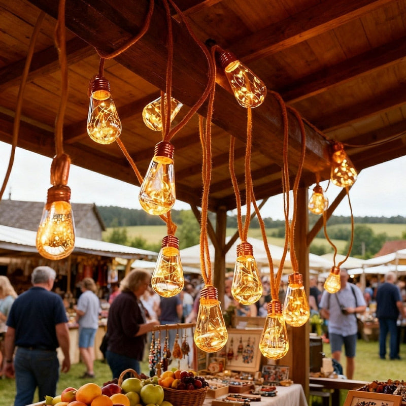 Luma | Solar Outdoor Festoon Lights for Warm Ambient Lighting