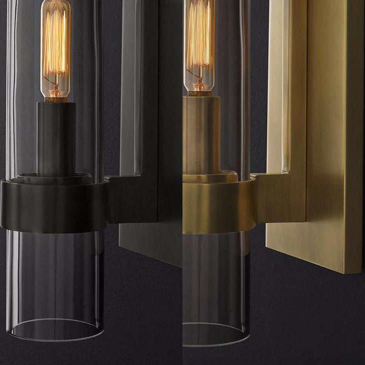 Luma Wall Sconce Lighting with Clear Glass and Black Brass Finish for Hallways and Stairways 4