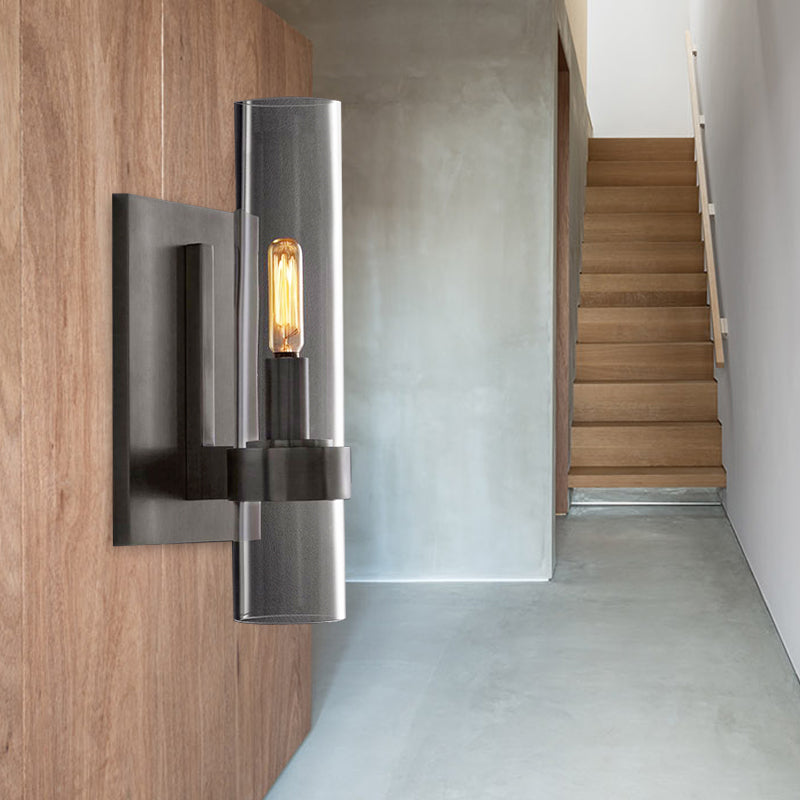 Luma Wall Sconce Lighting with Clear Glass and Black Brass Finish for Hallways and Stairways 5