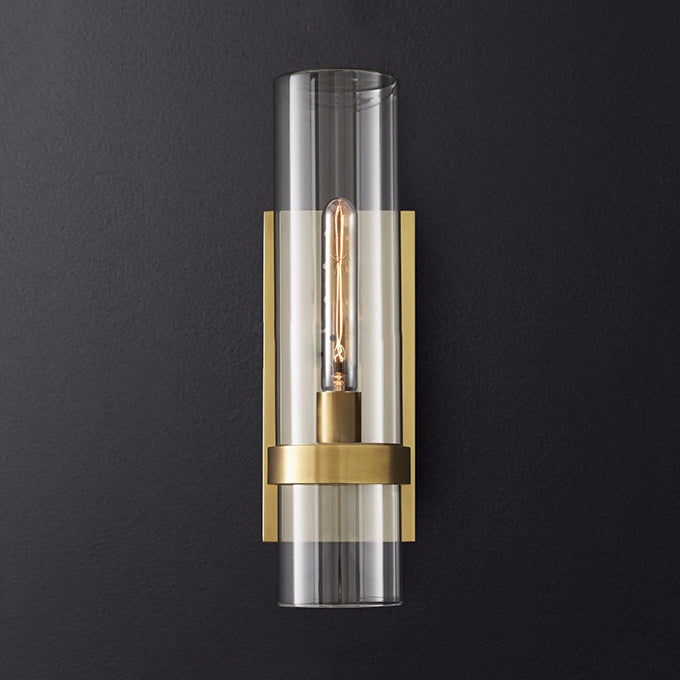 Luma Wall Sconce Lighting with Clear Glass and Black Brass Finish for Hallways and Stairways 6