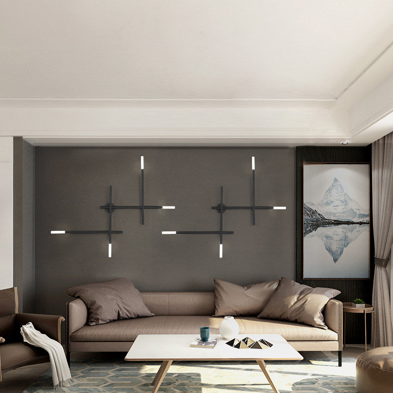 Luma Wall Sconce in Black and Gold with Four LED Bulbs for Modern Interiors 0