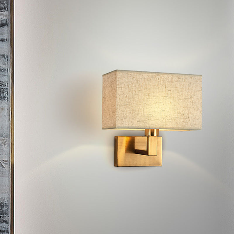 Luma Wall Sconce with Fabric Shade and Metal Arm in White Beige Brown for Indoor Use 7