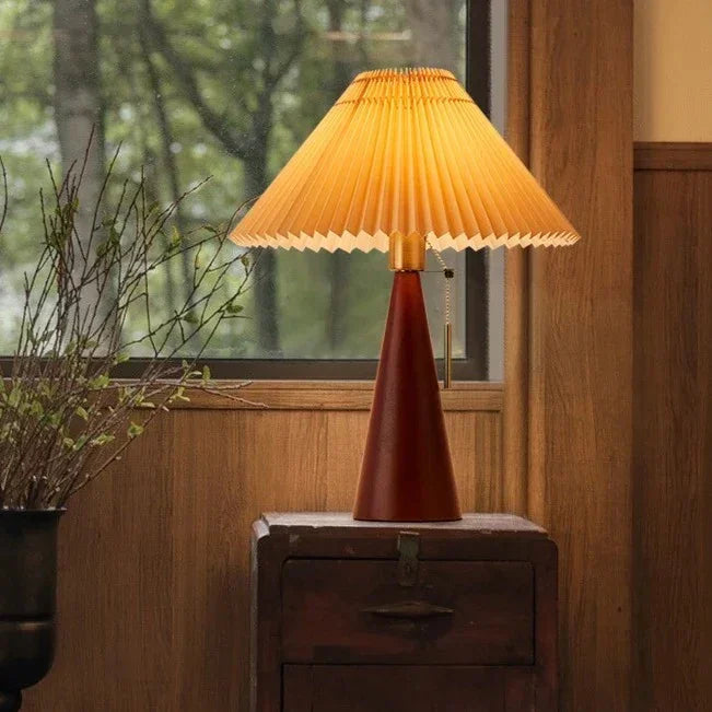 LuminaWood | Elegant Modern Bedside Table Lamp with Fabric Shade 5