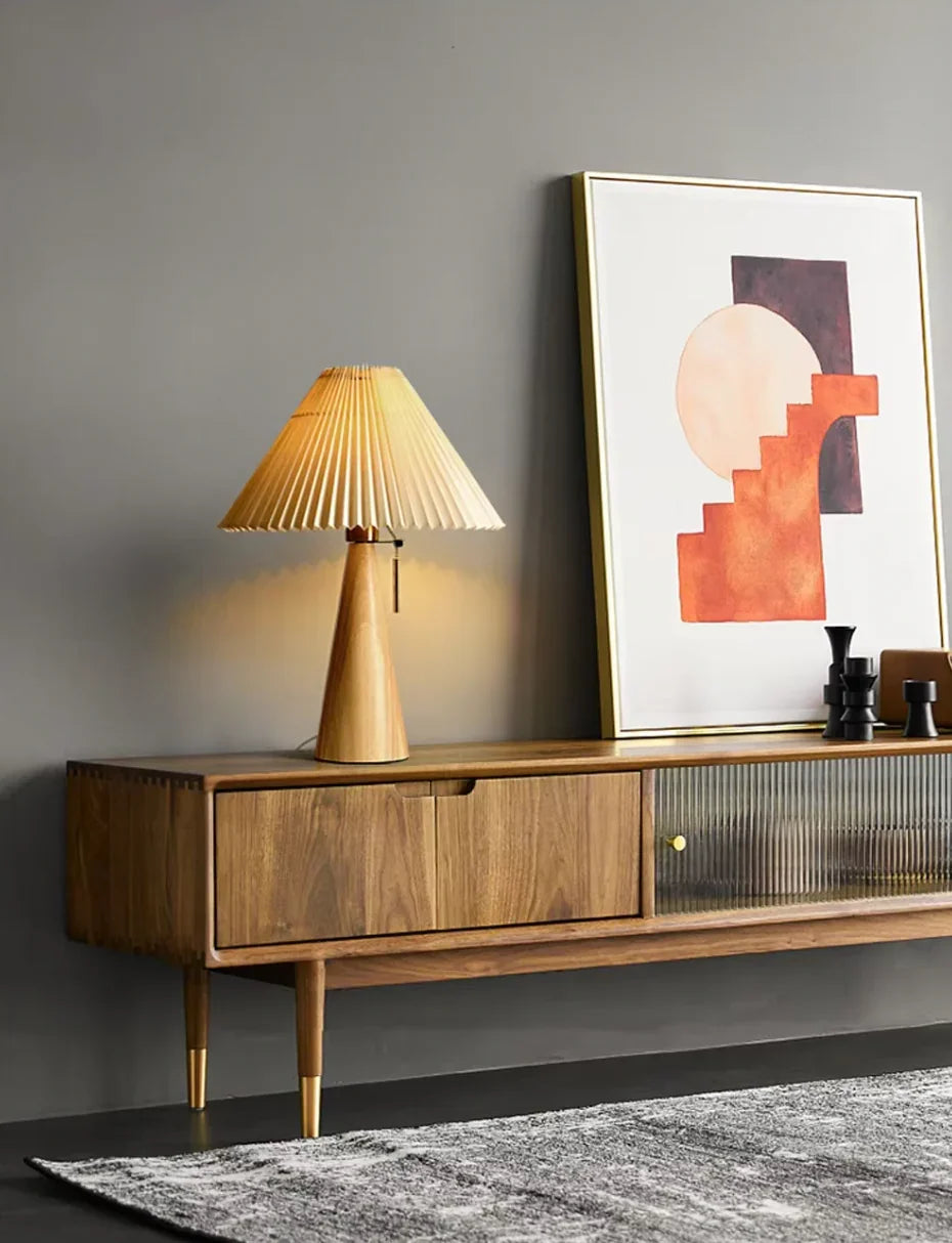 LuminaWood | Elegant Modern Bedside Table Lamp with Fabric Shade 8