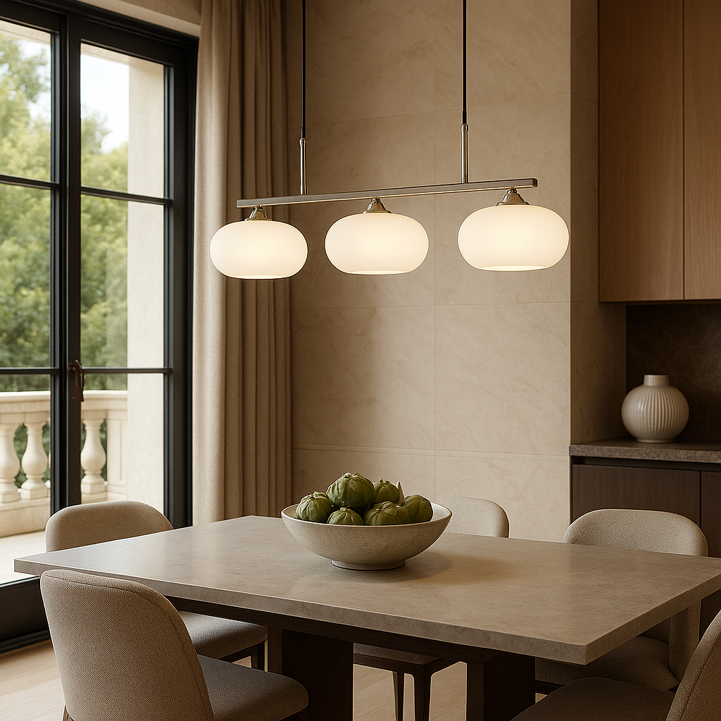Luminara | Sleek Modern Glass 3-Head Kitchen Pendant Lighting 4