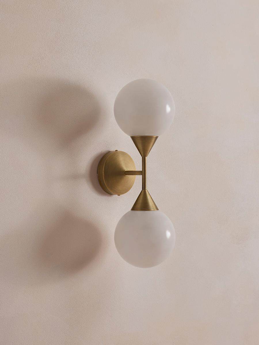 Luminara | Stylish Elegant Brass And Glass Bathroom Wall Light 6