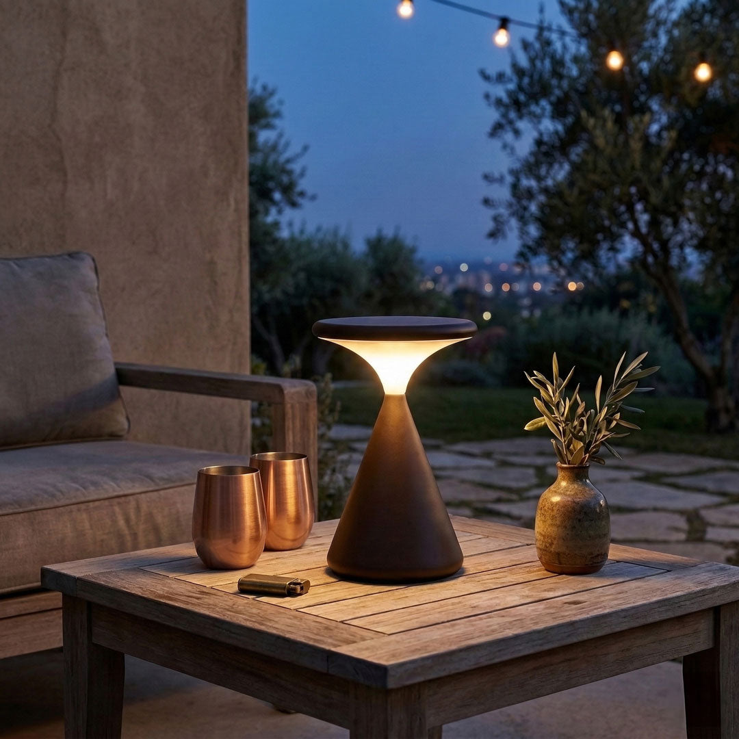 Luminara | Stylish Modern Hourglass Battery Operated Table Lamp