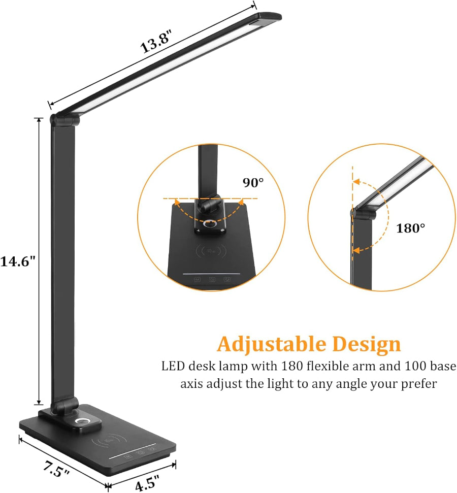 Luminex | Modern Touch-Control LED Desk Lamp with Wireless Charger 6
