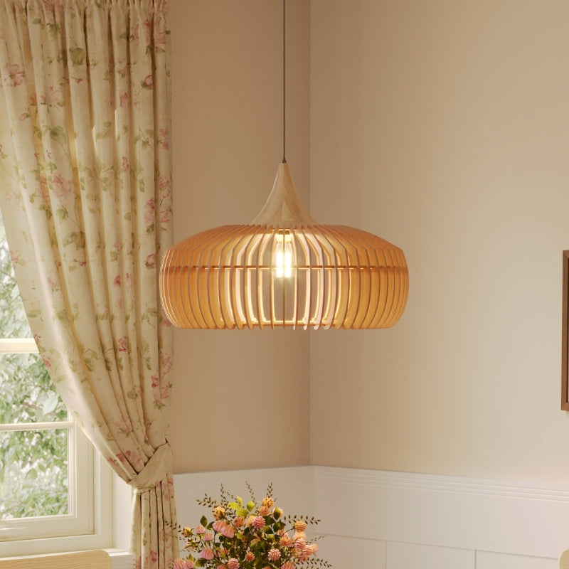 Lumora | Wooden Kitchen Pendant Light for Adjustable Natural Illumination 8