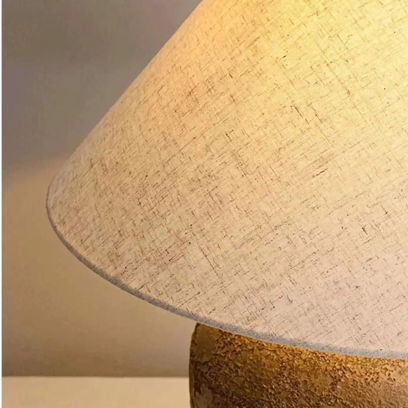 Lunara | Textured Ceramic Table Lamp with Brass Accent for Interiors