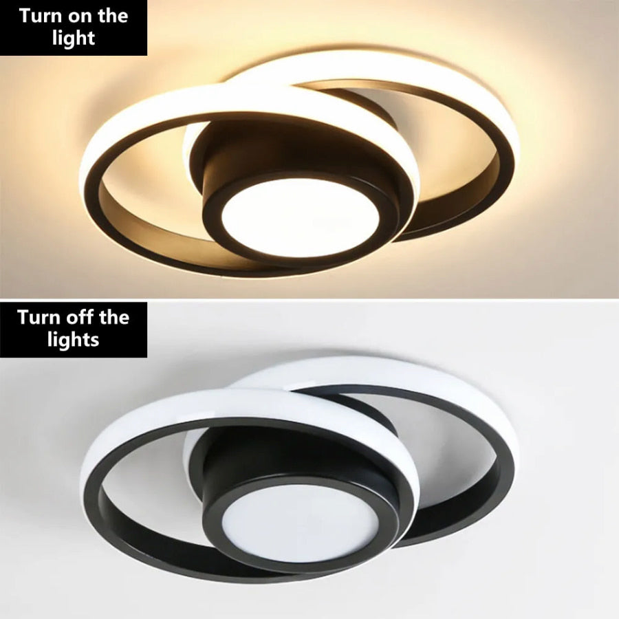 Lunaris Elegant Modern Double Ring LED Ceiling Light Fixture 16