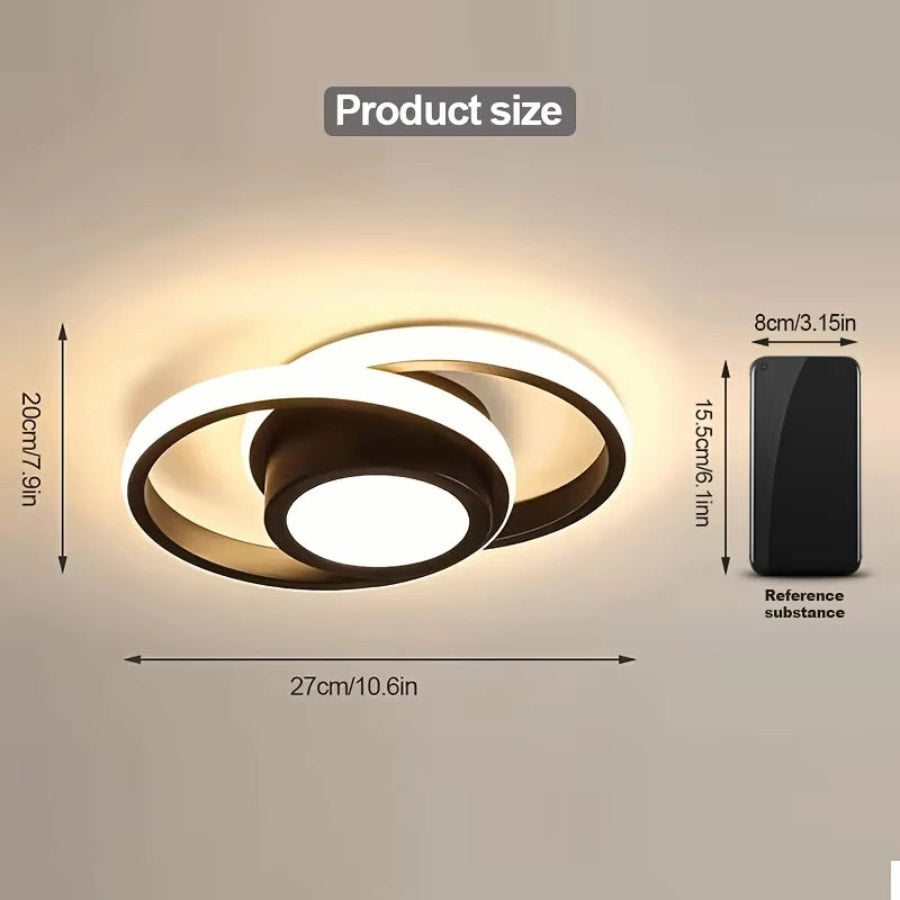 Lunaris Elegant Modern Double Ring LED Ceiling Light Fixture 4