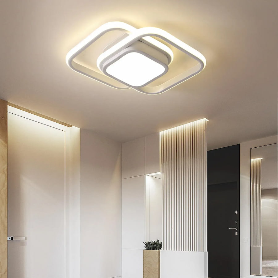 Lunaris Elegant Modern Double Ring LED Ceiling Light Fixture 8