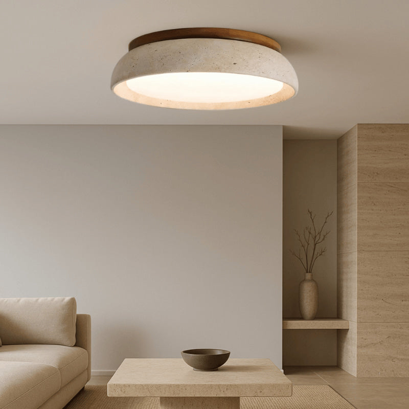Lunaris | Sculptural Travertine Ceiling Light for Serene Ambience 40
