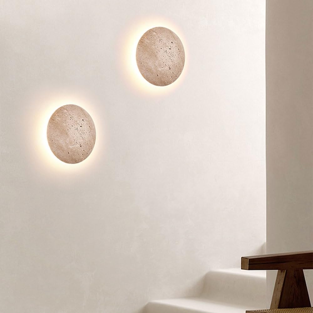 Lunaris | Elegant Minimalist Travertine Wall Sconce Lighting Fixture 2