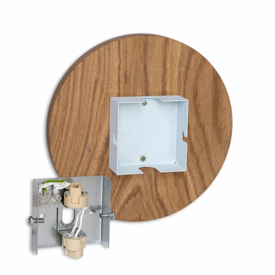 Lurvion | Elegant Natural Oak Round Wall Light Fixture 7