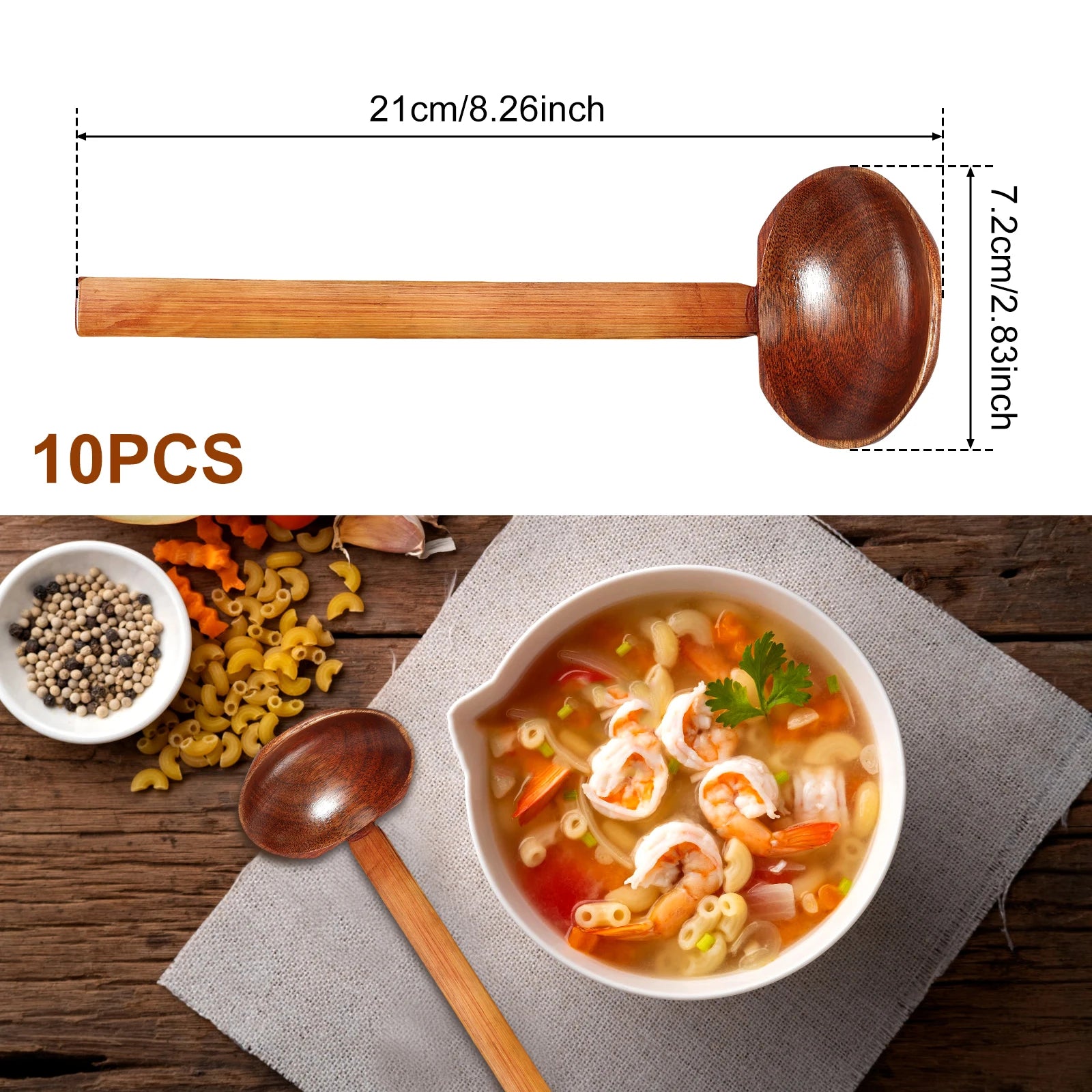 Luxspoon | Elegant Wooden Soup Spoon Set for Comfortable Dining Experience 5