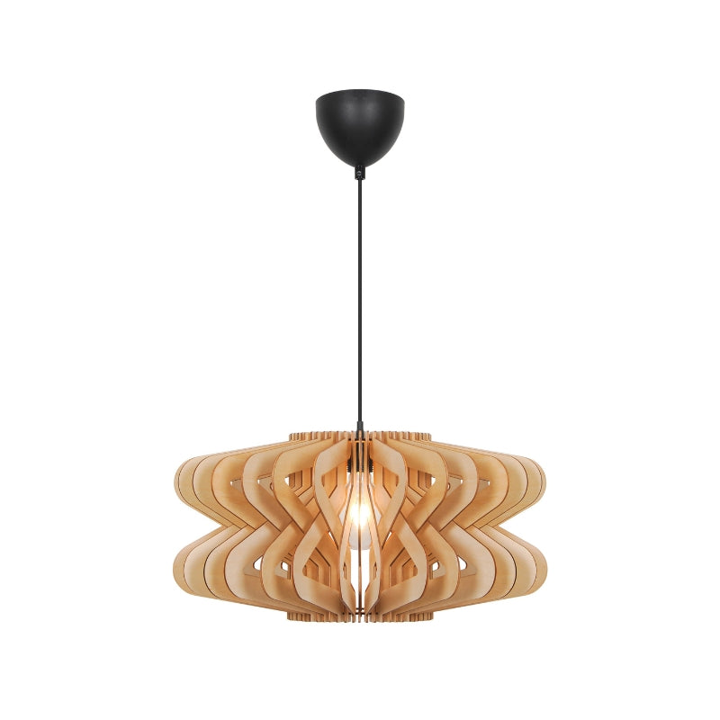 Manago Pendant Light with Wooden Slat Shade for Kitchen Island Illumination2