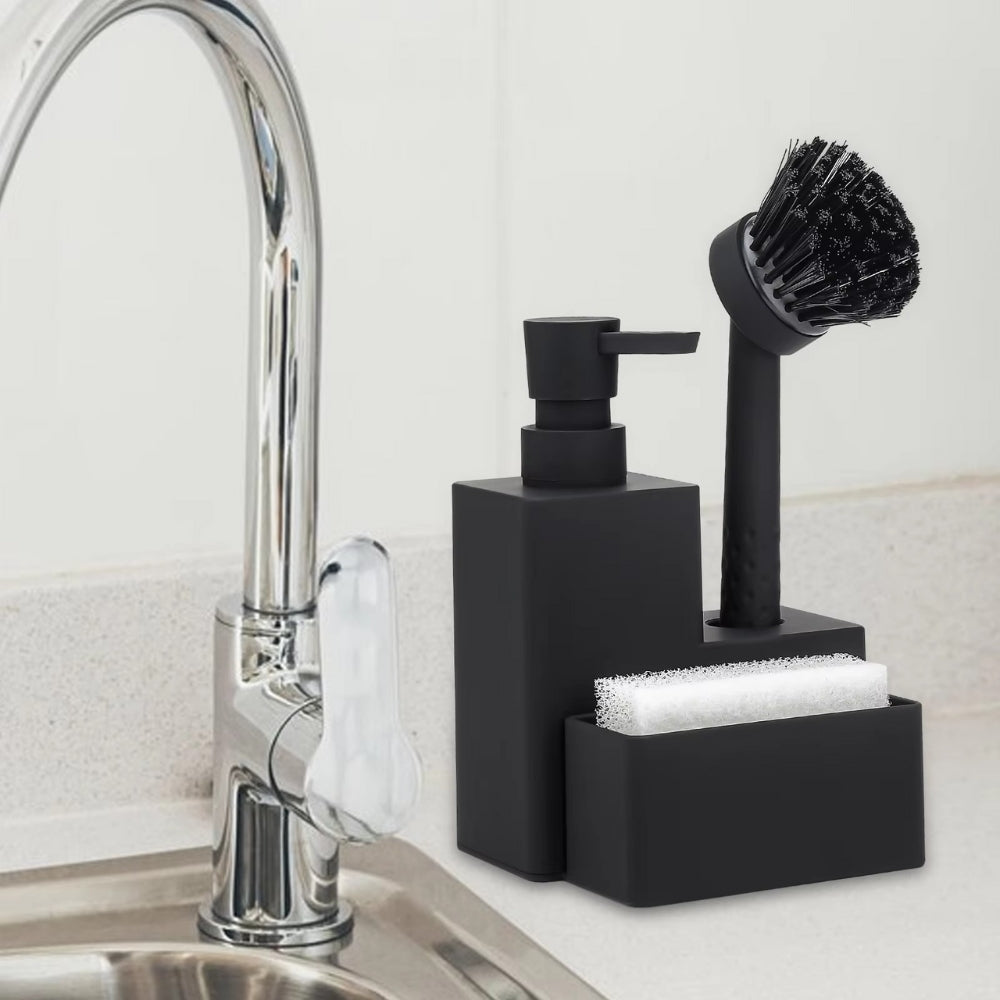 Modern Sink Essentials | Black Soap Dispenser with Eco-Friendly Design | Stylish Addition for Kitchen and Bathroom 0