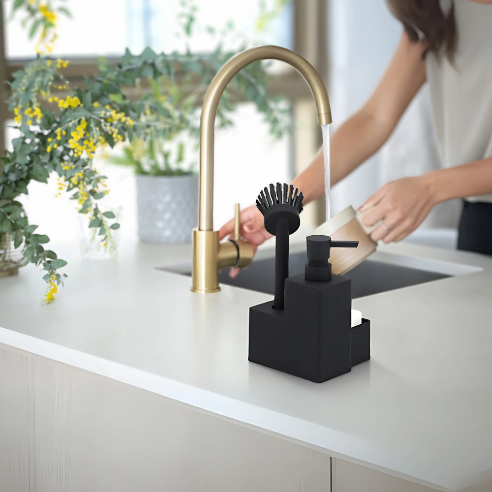 Modern Sink Essentials | Black Soap Dispenser with Eco-Friendly Design | Stylish Addition for Kitchen and Bathroom 2
