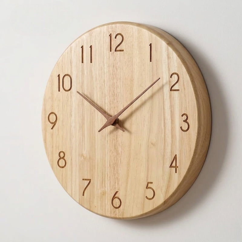 Nexora Elara Wooden Wall Clock for Silent Rustic Timekeeping