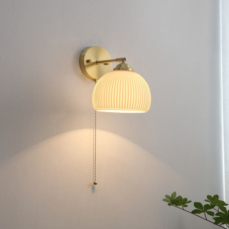 Nexoria | Nordic Brass Wall Sconce with Frosted Glass for Modern Ambient Lighting