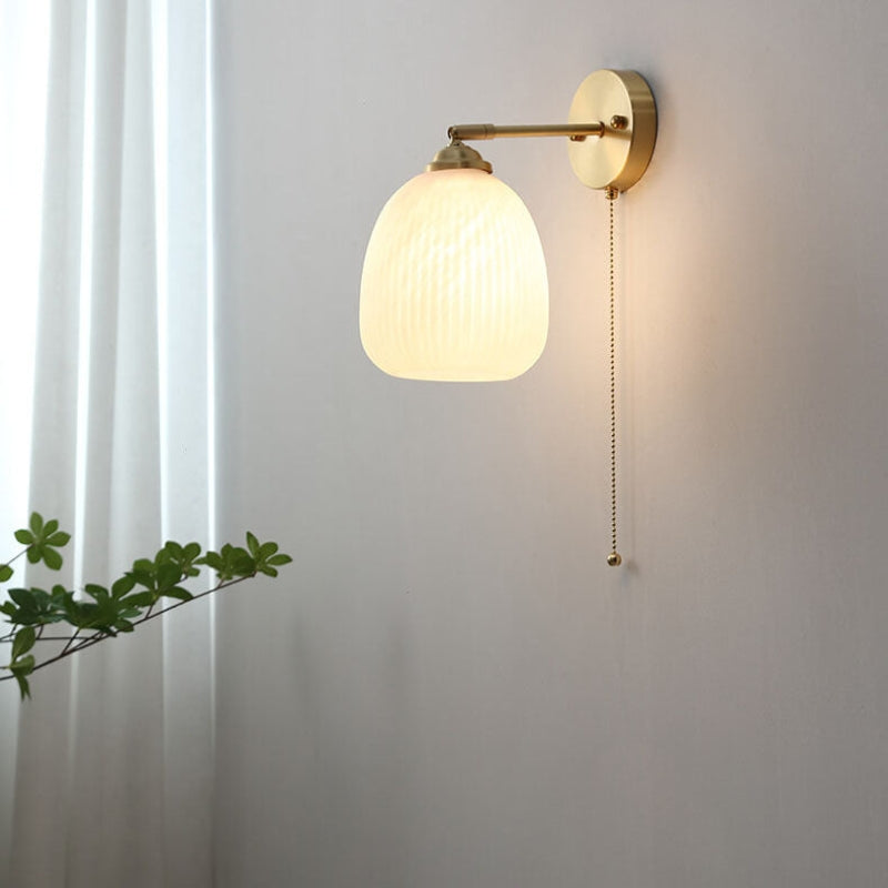 Nexoria | Nordic Brass Wall Sconce with Frosted Glass for Modern Ambient Lighting