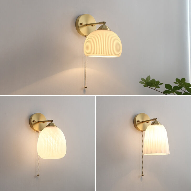 Nexoria | Nordic Brass Wall Sconce with Frosted Glass for Modern Ambient Lighting