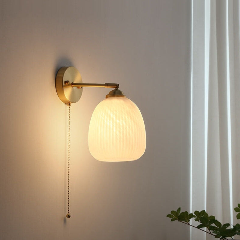 Nexoria | Nordic Brass Wall Sconce with Frosted Glass for Modern Ambient Lighting