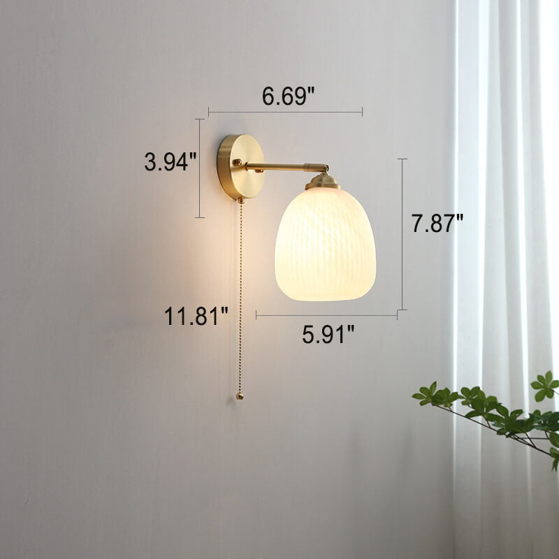 Nexoria | Nordic Brass Wall Sconce with Frosted Glass for Modern Ambient Lighting