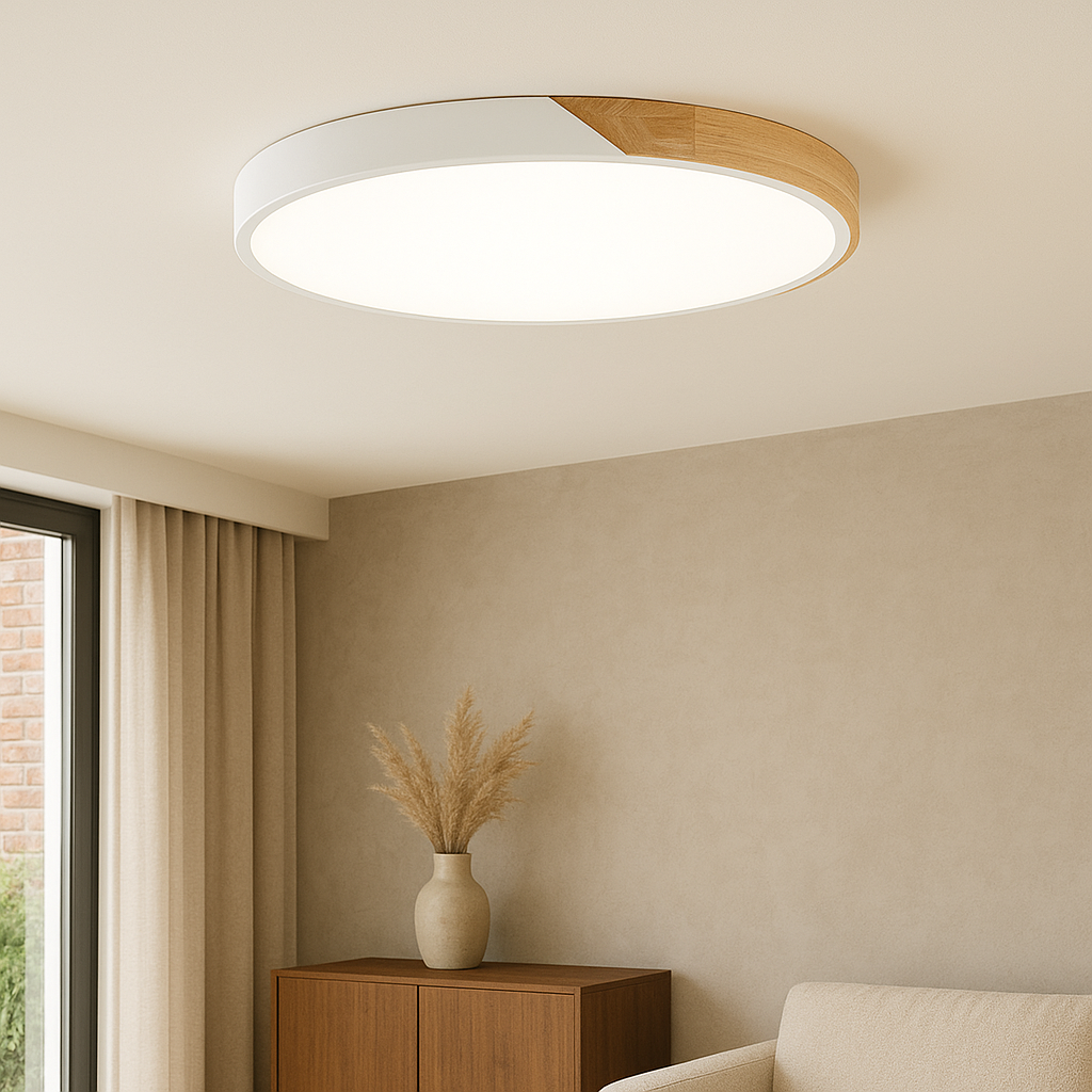 NordicAura | Elegant Minimalist Wooden Flush Mount Ceiling Light Fixture 2