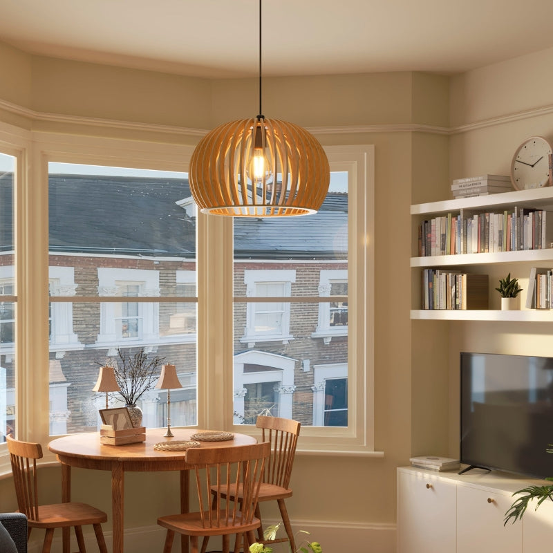 Nordis | Wooden Pumpkin Pendant Light for Adjustable Eco Lighting
