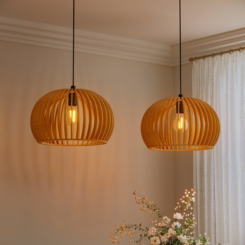 Nordis | Wooden Pumpkin Pendant Light for Adjustable Eco Lighting 10