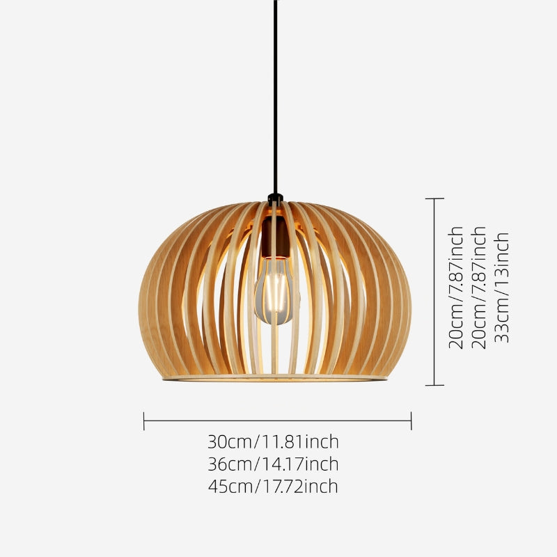 Nordis | Wooden Pumpkin Pendant Light for Adjustable Eco Lighting 7