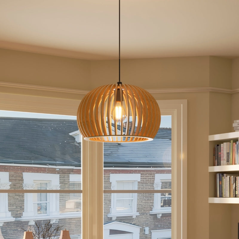 Nordis | Wooden Pumpkin Pendant Light for Adjustable Eco Lighting 9
