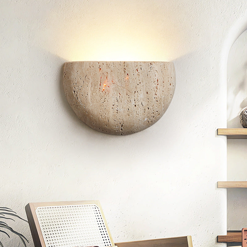 IshiGlow Natural Stone Wall Sconce | Japandi Wabi-Sabi Minimalist Wall Lighting - Styyler