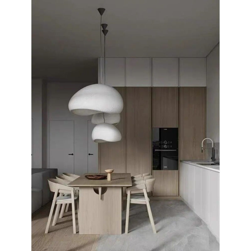 Kumo Pendant Light | Minimalist Sculptural Ceiling Lamp in White or Pebble Gray - Styyler