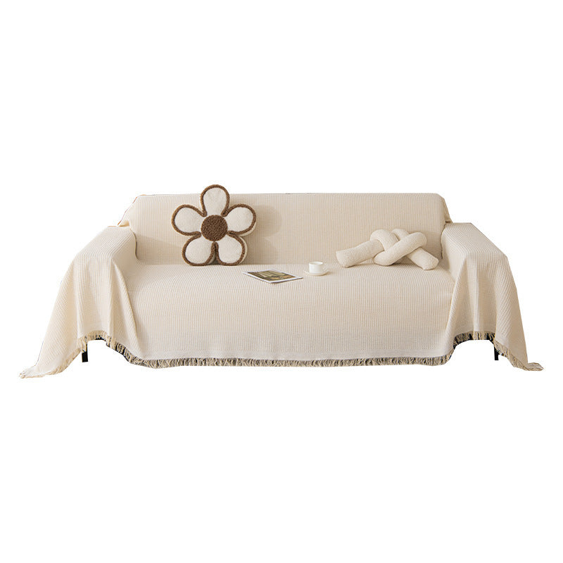 Kalmea Japandi Sofa Cover | Machine Washable Couch Protector with Tassel Edge - Styyler