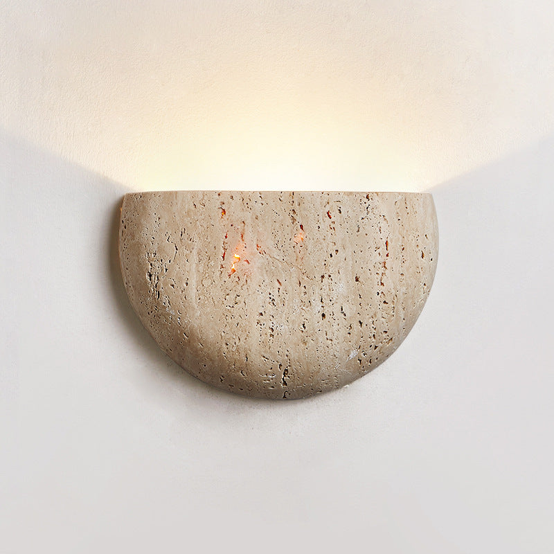 IshiGlow Natural Stone Wall Sconce | Japandi Wabi-Sabi Minimalist Wall Lighting - Styyler