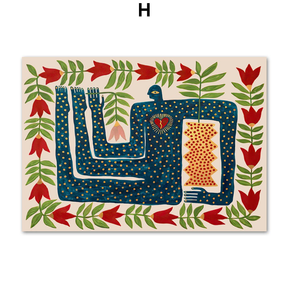 Tropica Folk Art Prints | Modern Botanical Wall Art on Canvas - Styyler
